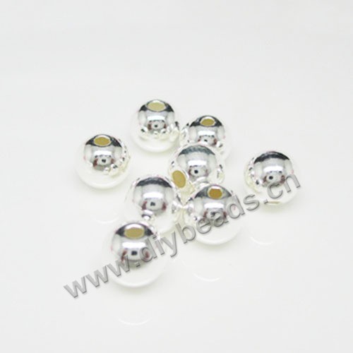 Bead, 925 sterling silver, 6mm diameter, 2.5mm hole, Sold per pkg of 1 bag-30 pieces.
