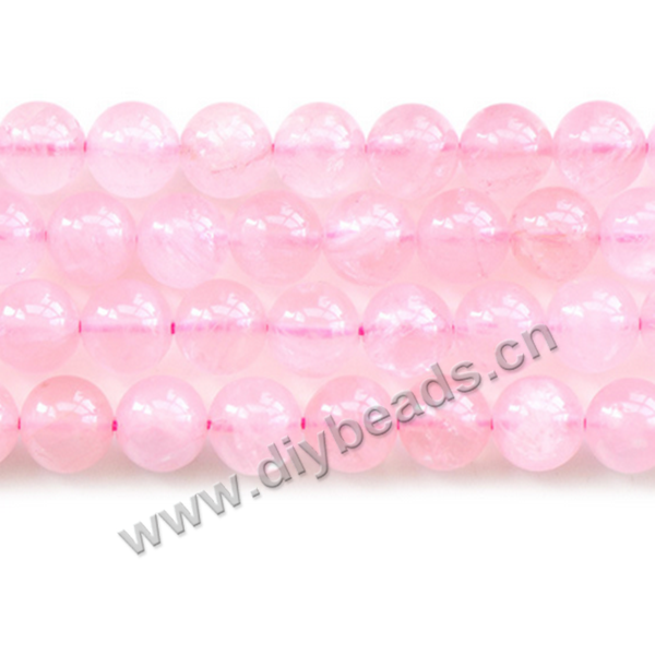 Bead,pink quartz,smooth,6mm round.Sold per pkg of 10 strands
