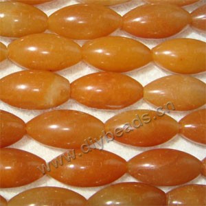 Bead, red aventurine (natural), 15x30mm barrel. Sold per 15-inch strand