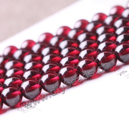 Bead, garnet (natural), wine red color, AAAAA  6mm smooth round, Sold per 15-inch strand