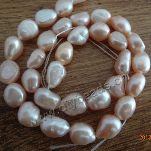 Pearl,cultured freshwater,white,8-9mm broque, AAA grade. Sold per pkg of one strand