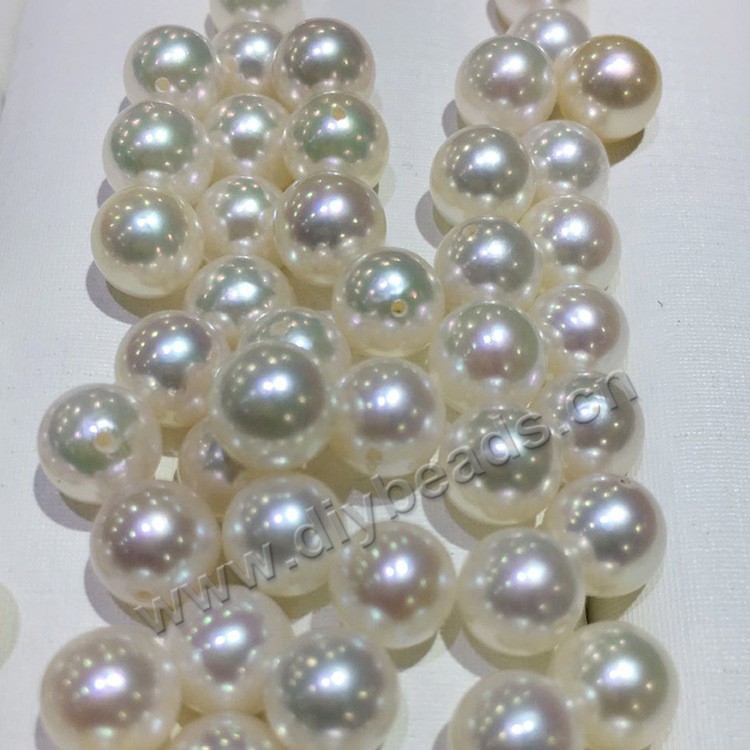 Pearl,saltwater loose pearl, Akoya natural pearl,white round 8-8.5mm, sold per pkg of 2 pcs