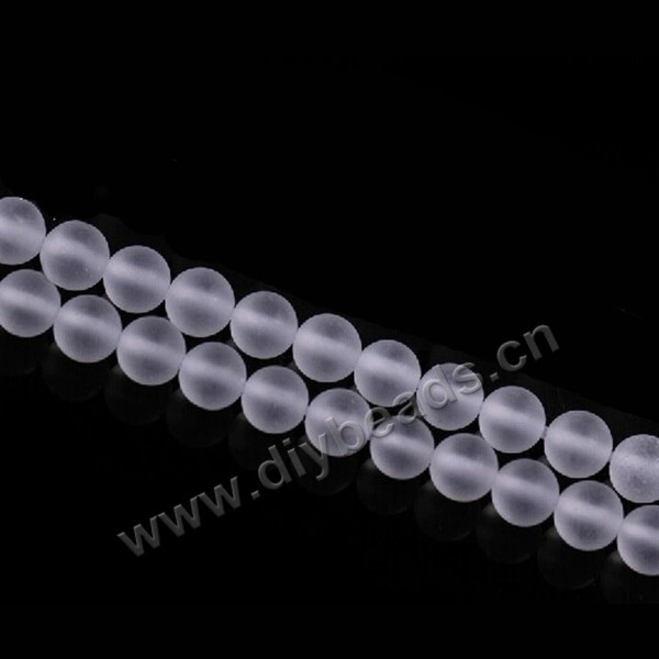 Bead,clear quartz crystal (natural), 4mm matte round. Sold per 16-inch strand