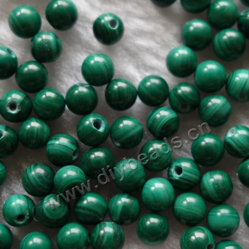 Bead, malachite (natural),4mm round,half hole. Sold per pkg of 50pcs