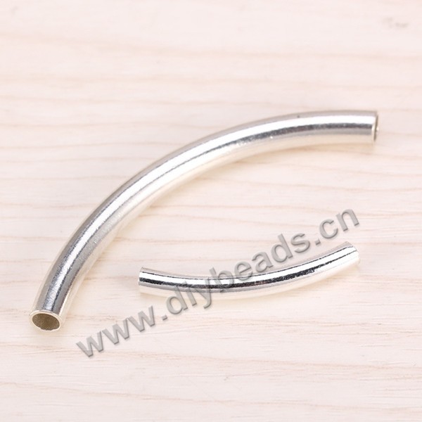 Tube, 925 sterling silver, 49mm length, 3mm hole. Sold per pkg of 3 pieces.
