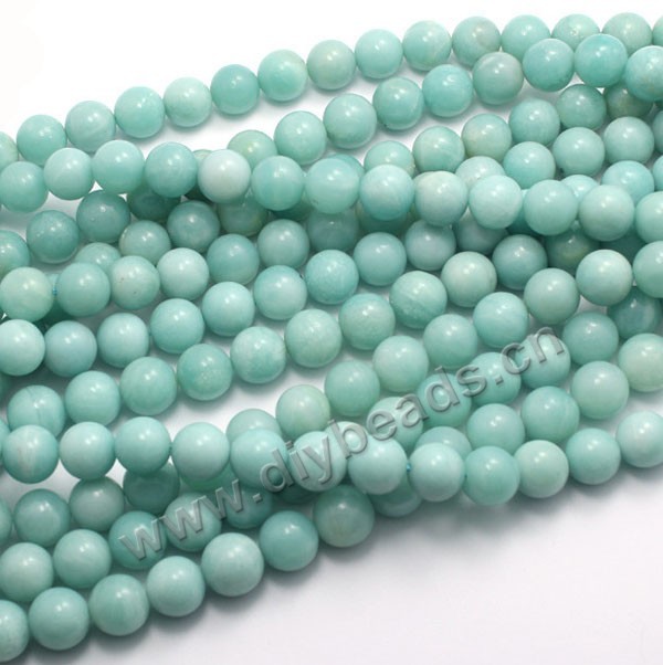 Bead, amazonite (dyed), 6mm round. Sold per 15-inch strand