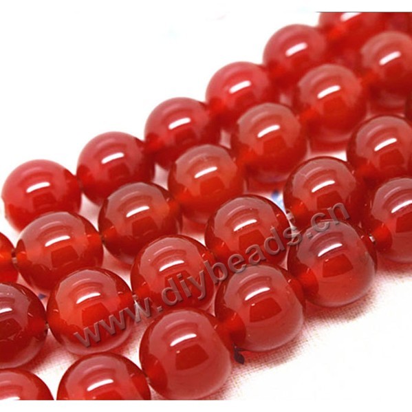 Bead, red agate (dyed/heated), 16mm round,  Sold per 15-inch strand.