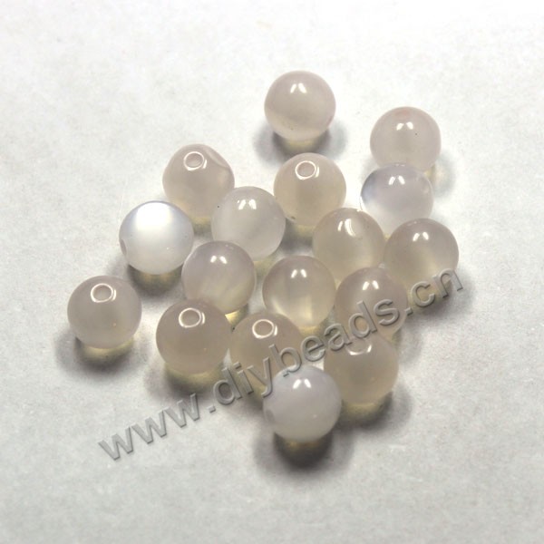 Bead, acrylic, cat's eye grey, 10mm round. Sold per pkg of 100ps