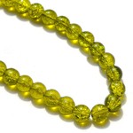 Bead,crackle glass olive green, 8mm round. Sold per 32-inch strand, approximately 100ps/strand