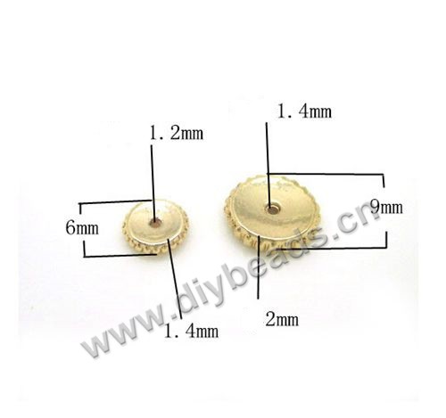 Bead,copper,24k gold filled,round,6mm with 1.2mm hole,Sold per pkg of 100 pieces.