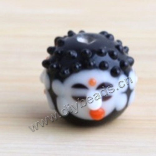 Bead, lampworked glass,Buddha beads, 14x14mm round.mini order 50pc 