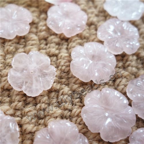 Bead,rose quartz,20mm flower. Sold per pkg 20pcs
