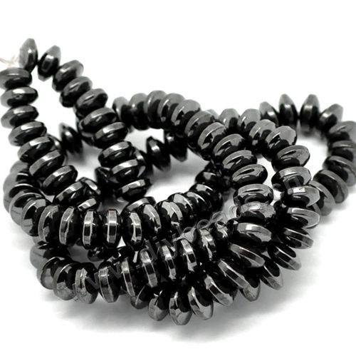 hematite Bead,balck, 8x3mm rondelle. Sold per 10strands