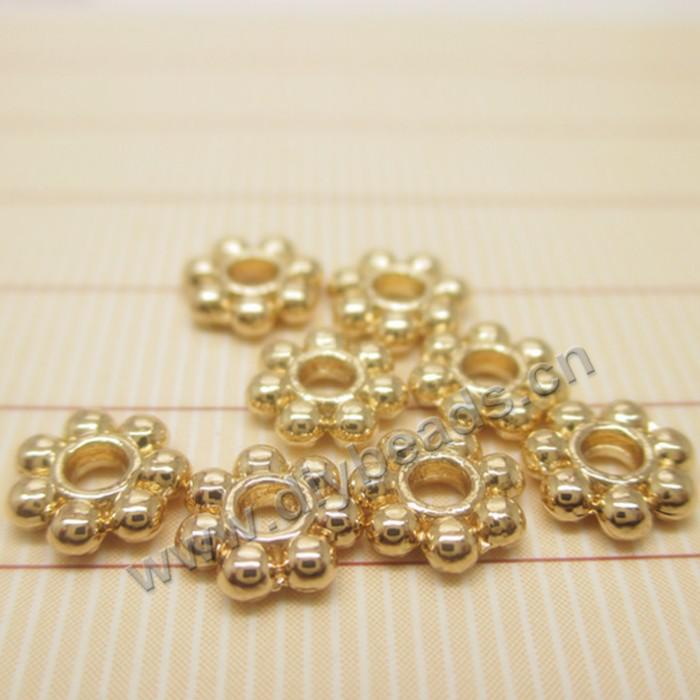 Spacer beads, 24K filled gold, gold color. Sold per pkg of 200pcs