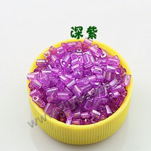 Bugle bead, glass,rainbow ,purple ,#1 beads. Sold per pkg of 80 grams,approximately 4,500ps.