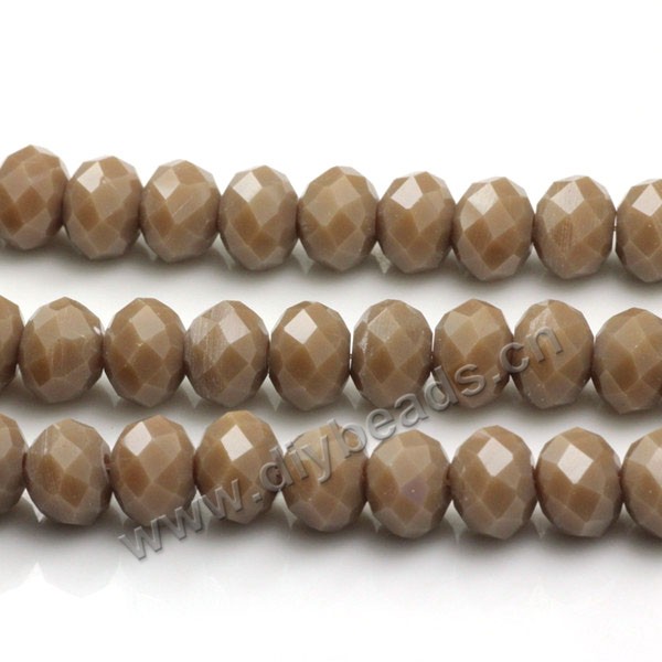Bead, glass, coffee, 4*6mm faceted rondelle, sold by 1 bag-10 strands.