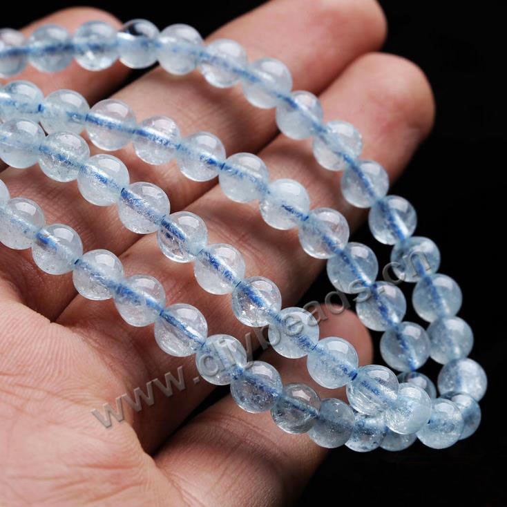 Aquamarine Beads, natural aquamarine Beads, 4mm-8mm. Sold per pkg of 10 strand.