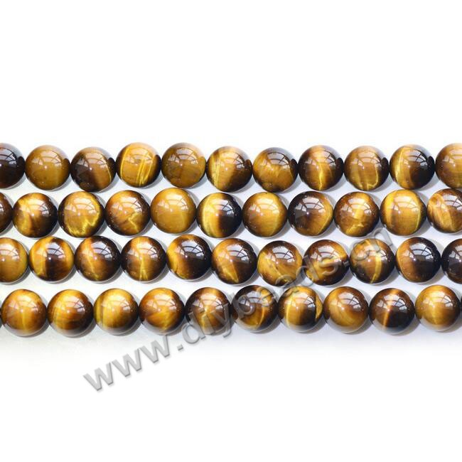 Bead,natural yellow tigereye beads , 8mm round AA grade. Sold per 16-inch strand