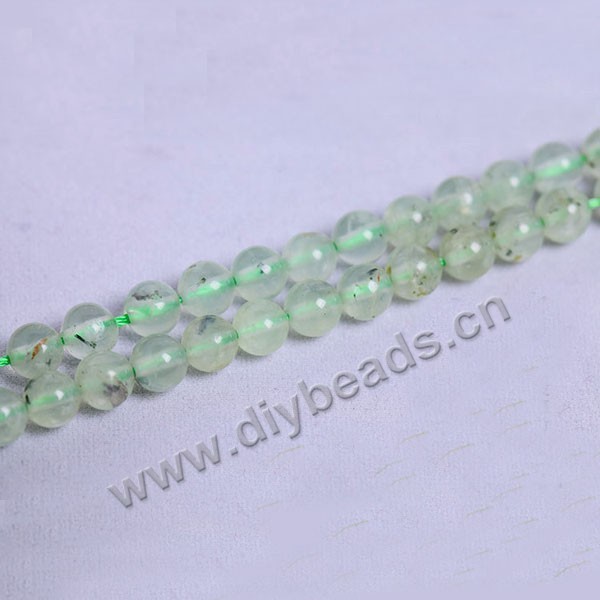 Bead, green garnet (natural), 6mm round, Sold per 15-inch strand