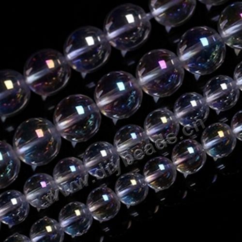 Bead,quartz (synthetic),AB,transparent, 6mm round. Sold per pkg 5 strands