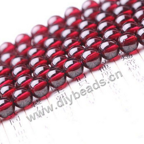 Bead, garnet (natural), wine red color, AAAAA  4 mm smooth round, Sold per 15-inch strand
