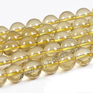 Bead, Citrine (Dyed), 14mm round, Sold per 15-inch strand