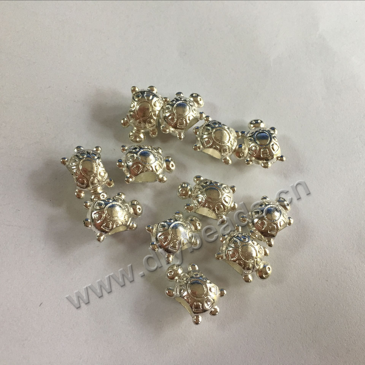 Hot selling diy bracelet making big hole alloy little turtle spacer beads
