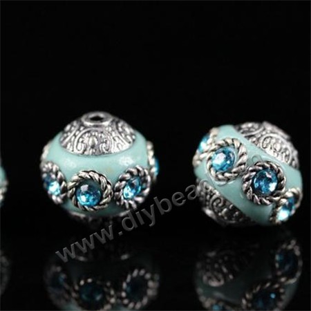 Delicate handmade, round cloisonn beads, for diy bracelet and necklace