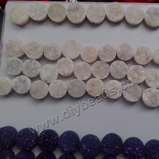 Bead,  druzy quartz stone beads,    14mm  round  white quartZ Sold by pcs