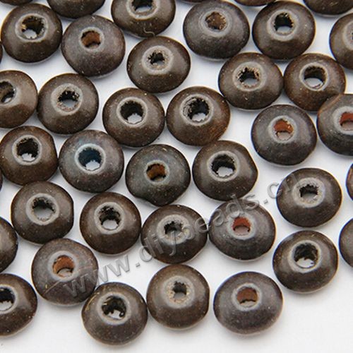 Bead,wood (dyed /waxed),coffee color,6x12mm abacus beads with 4mm hole. Sold per pkg of 500ps.
