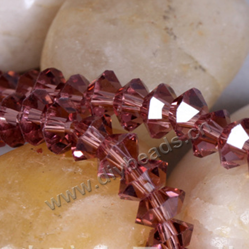 beads,AAA grade glass,4*6mm bicone, red, sold per package of 1 stand