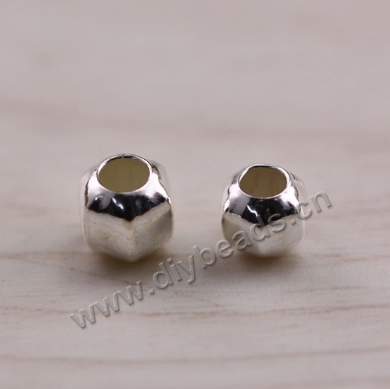 Bead, 925 sterling silver, 4mm diameter, 2mm hole, Sold per pkg of 1 bag-50 pieces.