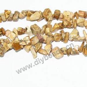 Bead, picture jasper (natural), 5-8mm chip. Sold per 14-inch strands
