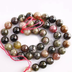 Bead, multi-tourmaline (natural), multicolored, 9mm round, Mohs hardness 7 to 7-1/2. Sold per 16-inch strand