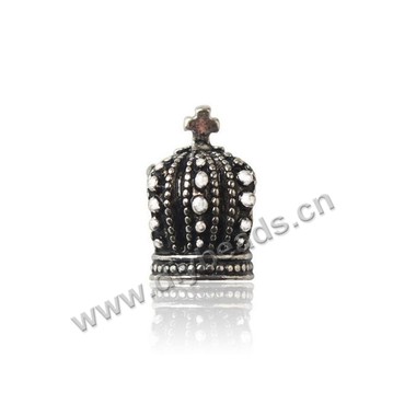 Bead,big-hole beads,zinc alloy,crown shape,9.5*14.5mm,Sold per pkg of 100pcs