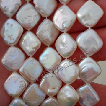 Pearl, cultured freshwater,white pink purple,12-13mm diamond, AA grade. Sold per bag of one strand