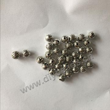 8mm auspicious clouds charm findings Tibetan silver alloy beads for making bracelet