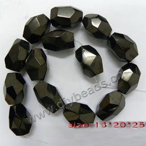 Bead, jet (natural), 13x20x25mm faceted nugget. Sold per(100) 16-inch strand.