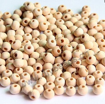 Beads,wood,round loose beads,8mm with 3mm hole. Sold per pkg of 1000ps