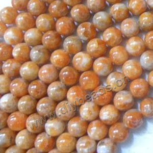 Bead, red calcite (natural), 10mm round. Sold per 16-inch strand.