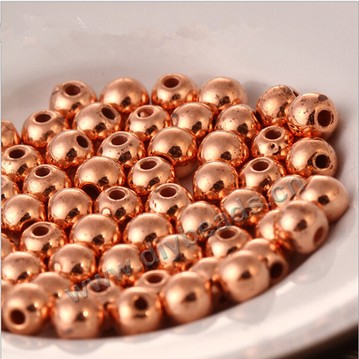 Beads,acrylic loose  beads , copper color, 8 mm . Sold per pkg of 500grams