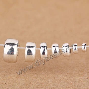 Spacer Bead, 925 sterling silver, flat round, 8mm diameter, 3mm hole, silver, Sold per pkg of 1 bag-(10 pieces).