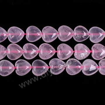 Bead, rose quartz (natural), 16x16mm puffed heart. Sold per 15-inch strand