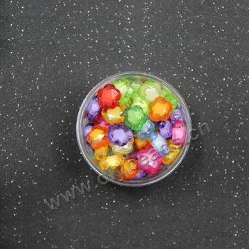 Acrylic beads, flower acrylic loose beads, 12mm, mixed color. Sold per pkg of 5 bags