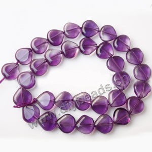 Bead, amethyst (imitation), 10mm  flat heart,approximately  32ps.
