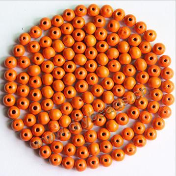 Wholesale orange color wooden beads