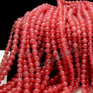 Bead, rhodochrosite (natural), 6mm round,A grade. Sold per 15-inch strand