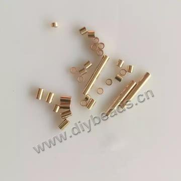 Factory wholesale high quality jewelry findings 14k gold filled tube crimp spacer beads for DIY jewelry making