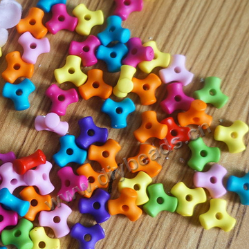 Hot sale acrylic loose beads triangle spacer beads 5*10mm mixed colors beads，sold 1kg per bag