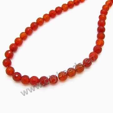 Bead,  red agate (dyed), 6mm 128-faceted round, Mohs hardness 6-1/2 to 7. Sold per 15-inch strand.